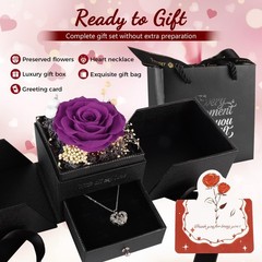 TranquilBliss Preserved Real Purple Gift Box 4.33 ″ x 4.01 ″ x 3.86 ″,