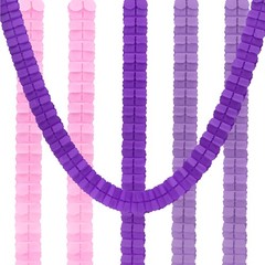 6Pcs 9.8ft Four-Leaf Paper Flower Garland Hanging Streamers Purple Theme 3 Color