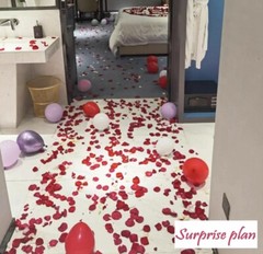 Fake Rose Petals for Romantic Night Red 5500 Pcs, Artificial Silk Faux Flowers
