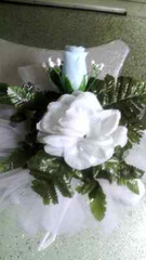 6pc wedding pew bows white and light blue Rush orders Available