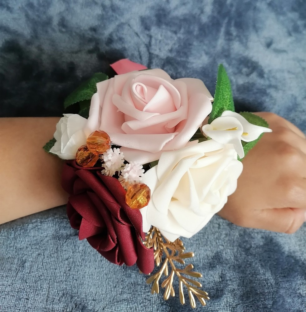Homecoming Wedding Wrist/Shoulder Corsage Artificial Flower Party Decoration 1pc