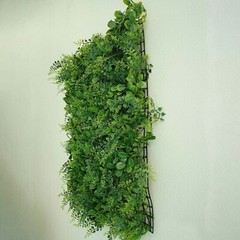4 Green Artificial Fern and Boxwood Leaves Wall Backdrop Panels Wedding