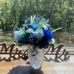 Bridal Wedding Bouquet Beautiful Budget Handmade Faux Flowers White Blue Green