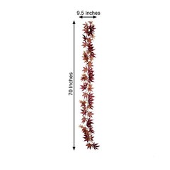 70″ ARTIFICIAL Fall Maple LEAF GARLAND Faux Autumn Foliage Party Decorations