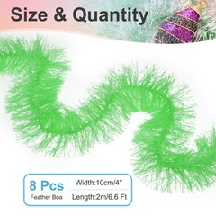 6.6Ft Feather Boa, 8 Pcs Artificial Fluffy Feather Boas, Fruit Green