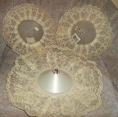 3PC WHITE LACE BRIDE FLOWER BOUQUET BASE HOLDER 12″ & 2 6″ WEDDING SUPPLIES USA