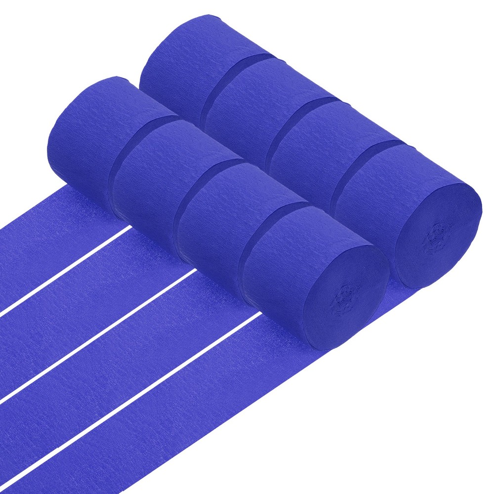 8 Rolls Crepe Paper Streamers 656ft Rainbow Streamers, Dark Blue