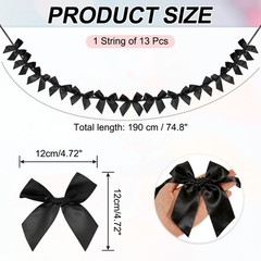 1 String of 13 PCS Black Bow Garland Banner Decoration Party Bow