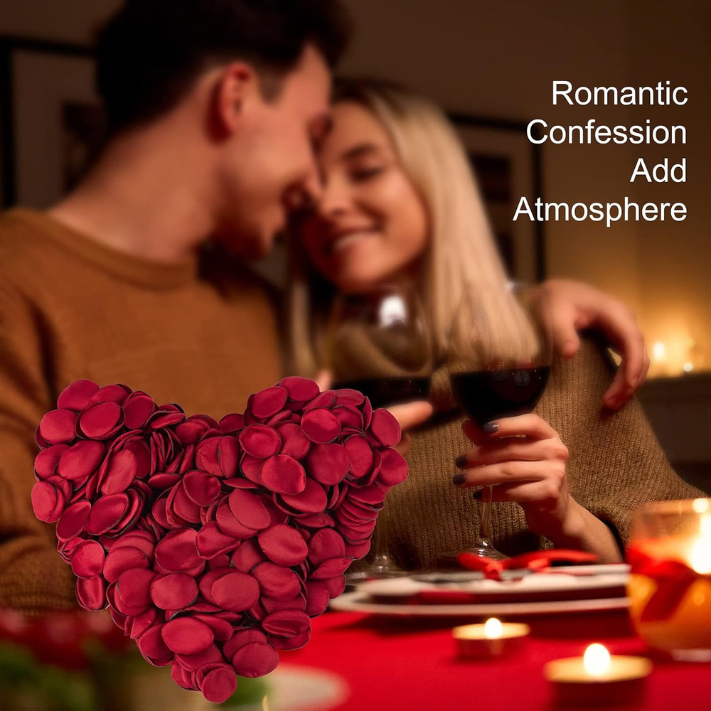 400 PCS Silk Rose Petals Burgundy Red Flower Petals for Romantic Night, Weddi…