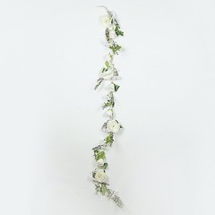 WHITE 6 ft Artificial Rose Peony Flower Garland Wedding Party Event Decorations
