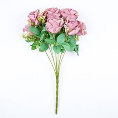 DUSTY ROSE 2 Bushes 18″ ARTIFICIAL Faux Silk Rose FLOWERS Bouquet Wedding Party