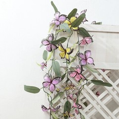 3 pcs ASSORTED 6ft Butterfly Flowers GARLANDS Willow Greenery Leaves Party Event