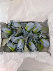 NEW – Lot of 9 Dusty Blue – Rose – Wedding Boutonnieres – Qty 9 with Pearl Pins