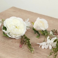 WHITE 6 ft Artificial Rose Peony Flower Garland Wedding Party Event Decorations