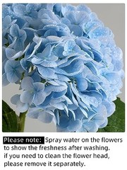 4pcs 2″ Faux Blue Hydrangeas Artificial Flowers, Real Touch 1 Light Blue 4pcs