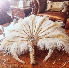 Unique Alternative Bridal Bouquet – Feather Fan Bouquet