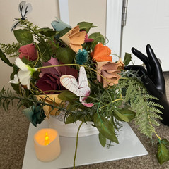 🌸MIXED‑MEDIA SPRING FLORAL DISPLAY • PAPER BLOOMS • FERN GREENERY • BUTTERFLY