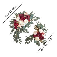 2 Pieces Wedding Aisle Decoration Wedding Arch Flowers Floral Arrangement Swag