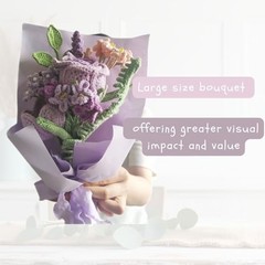Romantic Lavender Crochet Flower Bouquet, Gifts for Women Anniversary, Lilac