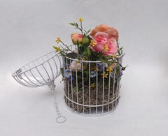 Wedding Decor Birdcages w/ Silk Flowers – Set Of 5