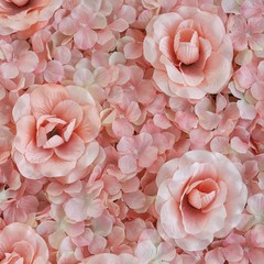 8 Blush Roses and Hydrangea Flowers Mat Wall Backdrop Panels Wedding Decorations