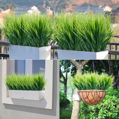 US 5pc Artificial Greenery 7 Branch Spring Grass Plant for Home/ Garden Decor