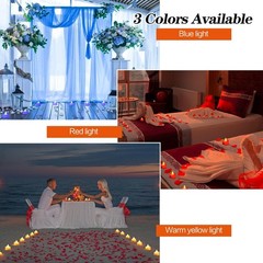 2000pcs Red Artificial Rose Petals with 24pcs Red LED Tea Lights Kit