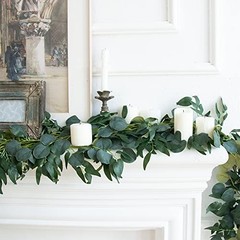3Pcs Fake Eucalyptus Vines, 6.5FT Silk Ivy Garland, Odorless Eucalyptus Garland