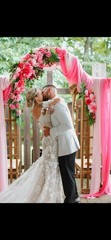 Wedding Arch Flowers with Drape Kit (Pack of 5) – 2Pcs Artificial Flower Swag wi