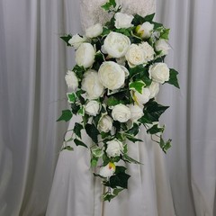 Peony and Rose Garden Flower Faux Wedding Bouquet