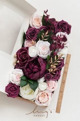 Ling’s Moment Marsala Artificial Flowers Box Set for DIY Wedding Bouquets Cen…