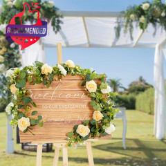 2pcs 13ft Artificial Eucalyptus Garland With Flowers, Artificial Rose Garland