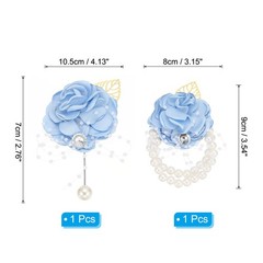 Rose Bridesmaid Wrist Flower Corsage Artificial Bride Wrist Corsage Light Blue