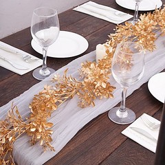 6 ft Metallic Gold Artificial Boxwood Leaves Hanging Foliage Garland Party Event