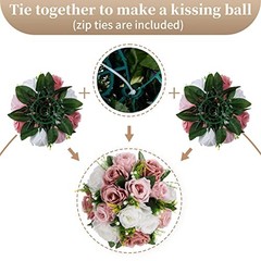 Pink Flores Artificiales para Decoracion Silk 2 Pieces Dusty Pink & White