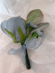 NEW – Lot of 9 Dusty Blue – Rose – Wedding Boutonnieres – Qty 9 with Pearl Pins