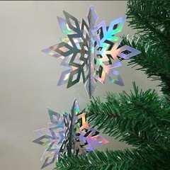 Winter Wonderland Snowflake Hanging Garland Decorations Holographic Iridescent