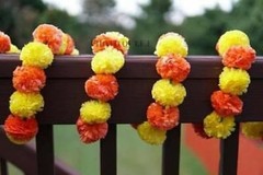 Pack of 10 Artificial Marigold Flower for Decoration genda phool for Decoration