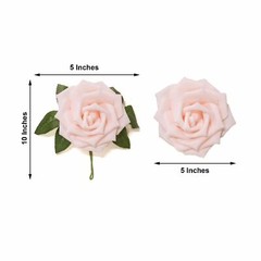 24 pcs 5″ Foam Rose Flowers Stems Wedding Party DIY Events Decorations Supplies