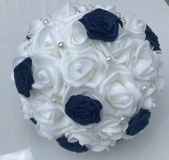 Claudia’s Keepsake Bridal Bridesmaid Elopement Wedding Bouquet Marine/Navy Blue