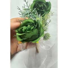 Prom Wedding Rose Wrist Corsage & Boutonniere Set, Bride Hand Flower for