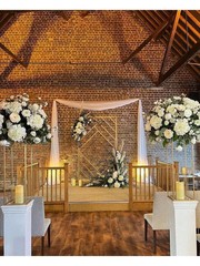 NEW Gold Wedding Flower Stand Sets Of 2, 24 Inch Tall Vase Column Stand Flower