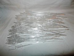Lot of 50 Clear Plastic Florist Bouquet Picks/ Card Holders, New