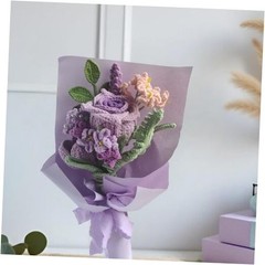 Romantic Lavender Crochet Flower Bouquet, Gifts for Women Anniversary, Lilac