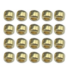 Pack of 20 Round/Square Brass Paracord Lanyard Beads for Outdoor Enthusiasts
