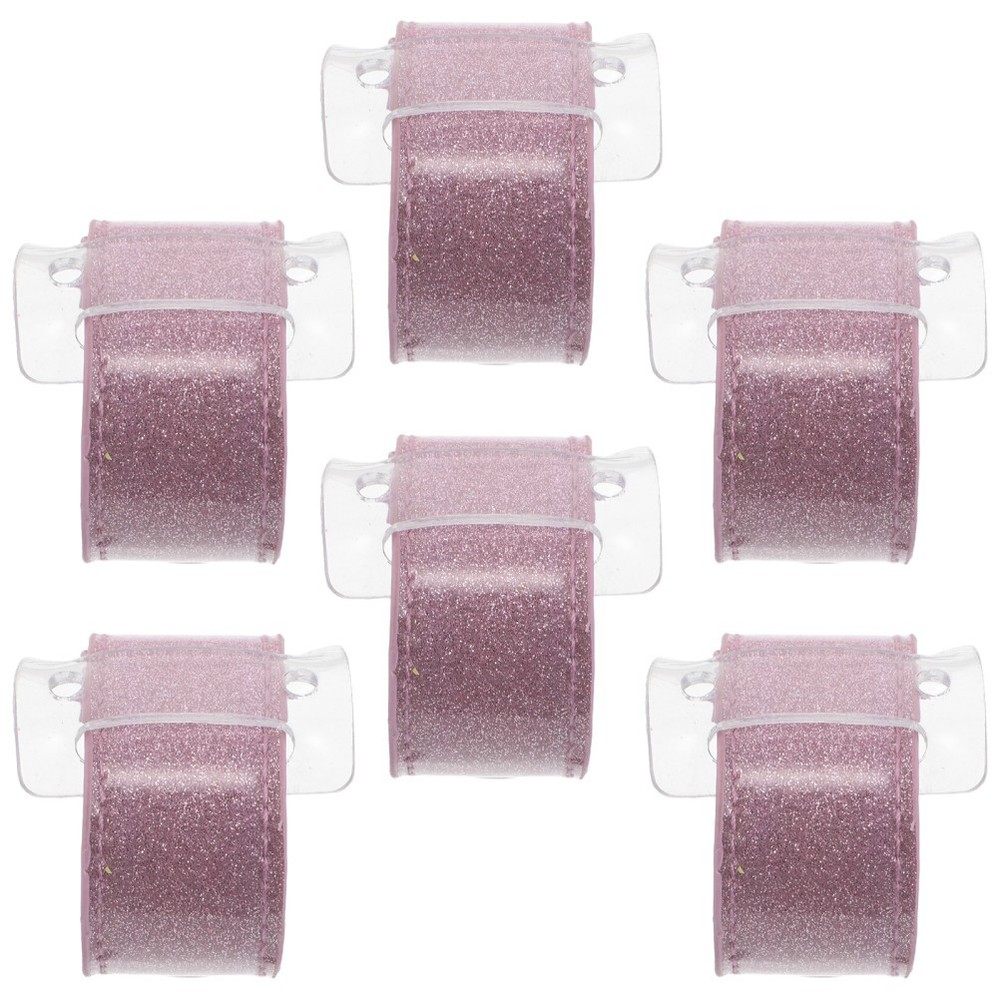 6Pcs Elegant Pink Floral Corsage Slap Bracelets Wedding Wristbands Bulk