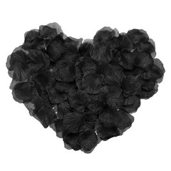 500pcs Artificial Rose Petals Fake Silk Flower Petals for Wedding, Black