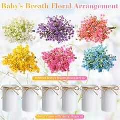 6 Set Babys Breath Artificial Flowers Centerpieces for Tables Gypsophila Faux