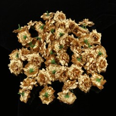 50PCS Golden Artificial Flower Golden Paper Flower Fake Flower for Home Party