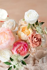 Handmade Coral & Ivory Floral Kit for Stunning DIY Centerpieces and Bouquets